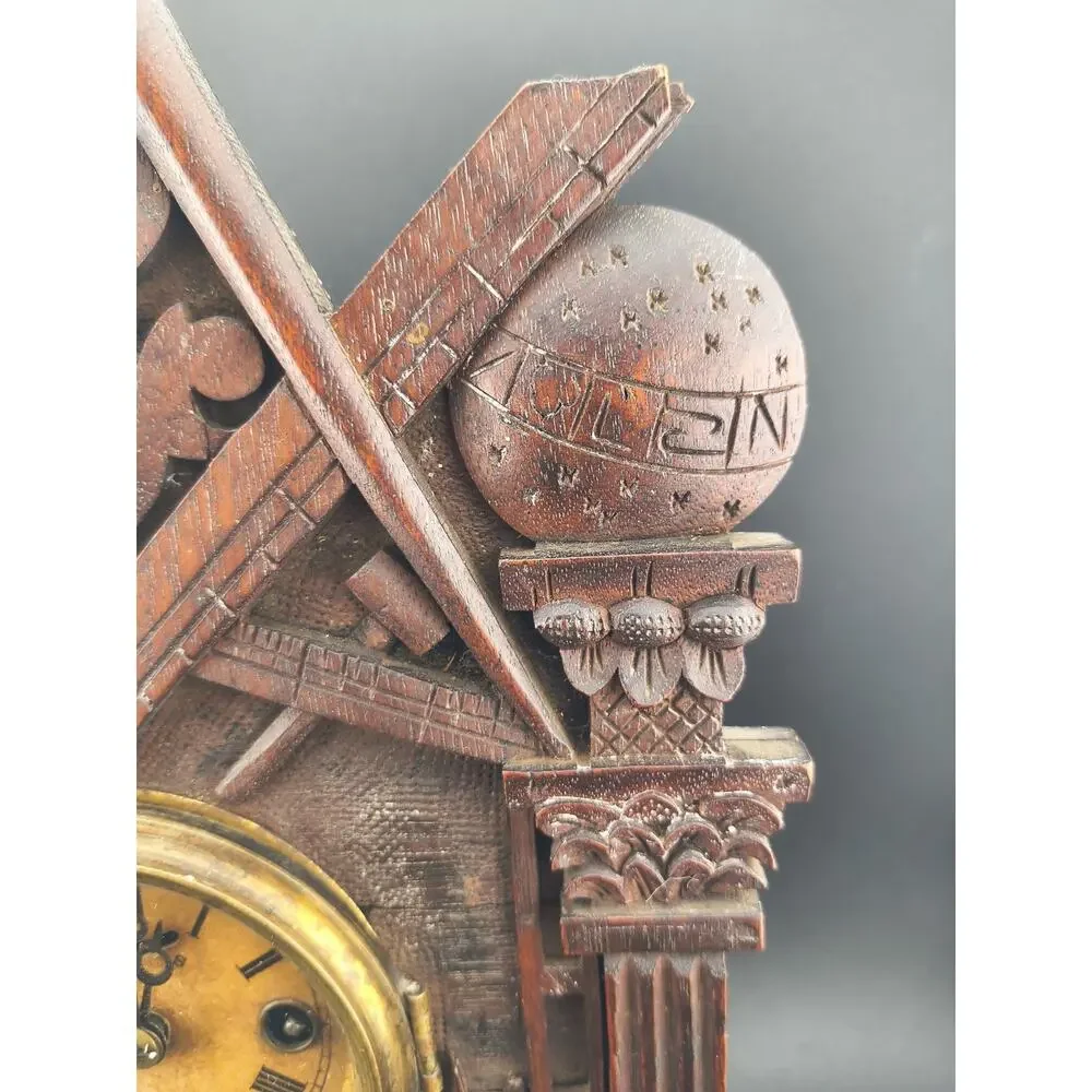 Antique 1867 John Haley Bellamy Masonic Clock Niles Ward & Co Charlestown MA